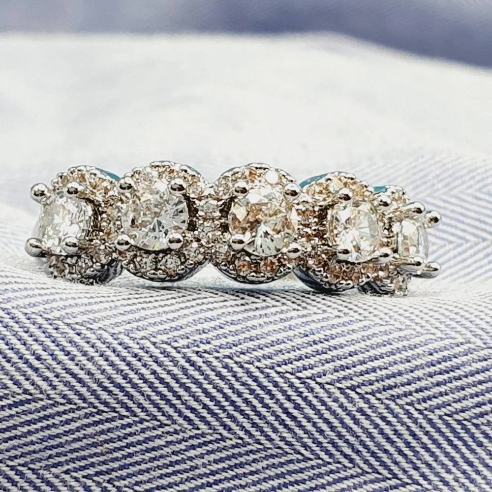 💝 Super Dainty Flower CZ Garland Silver Ring for Women, VIP491